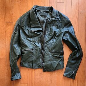 Blank NYC Olive Leather Jacket- Women's Size Small